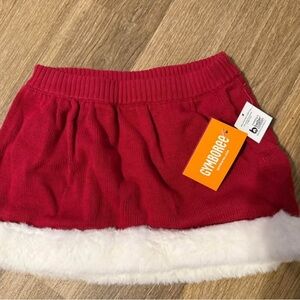 Gymboree Vibrant Red Skirt with Soft White Hem